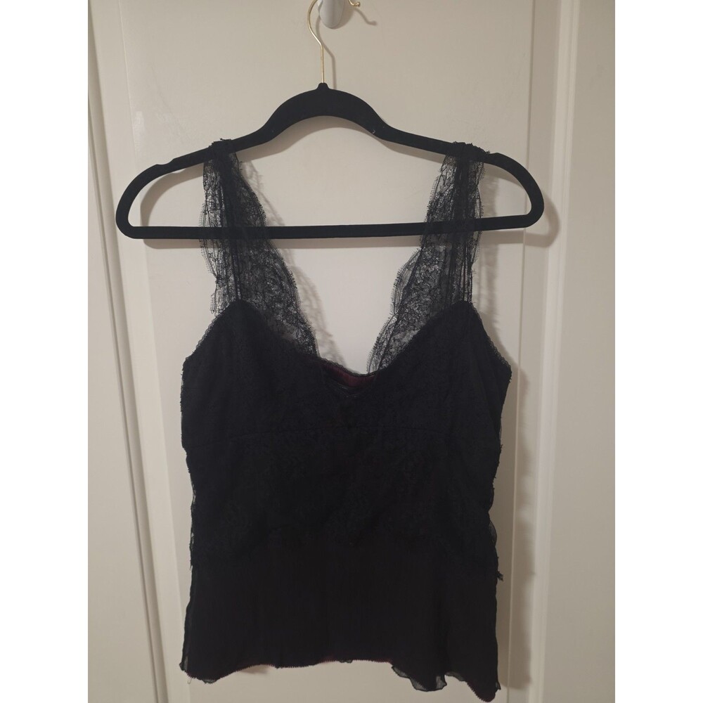 Lace Camisole Elie TAHARI S/M Goth Y2K Witchcore Whimsigoth Dark Fairy Silky